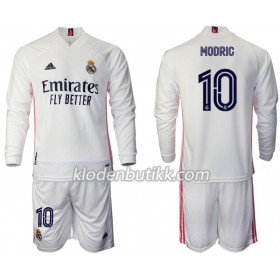 Real Madrid Luka Modrić 10 Barn Hjemmedraktsett 2020-2021 Langermet (+ Korte bukser)